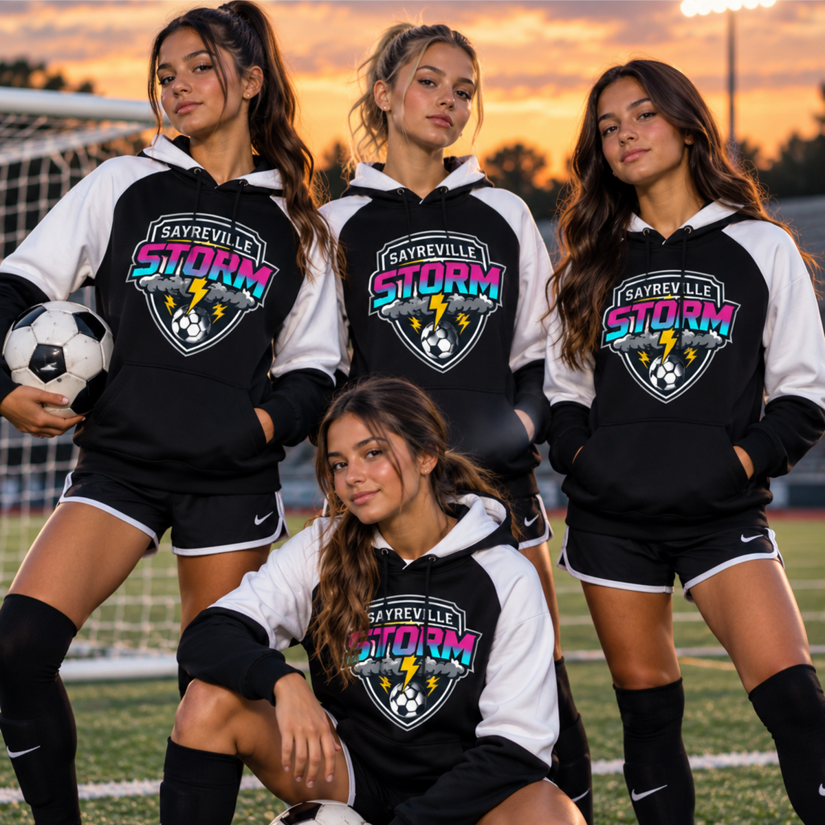Sayreville Storm Colorblock Crest Hoodie