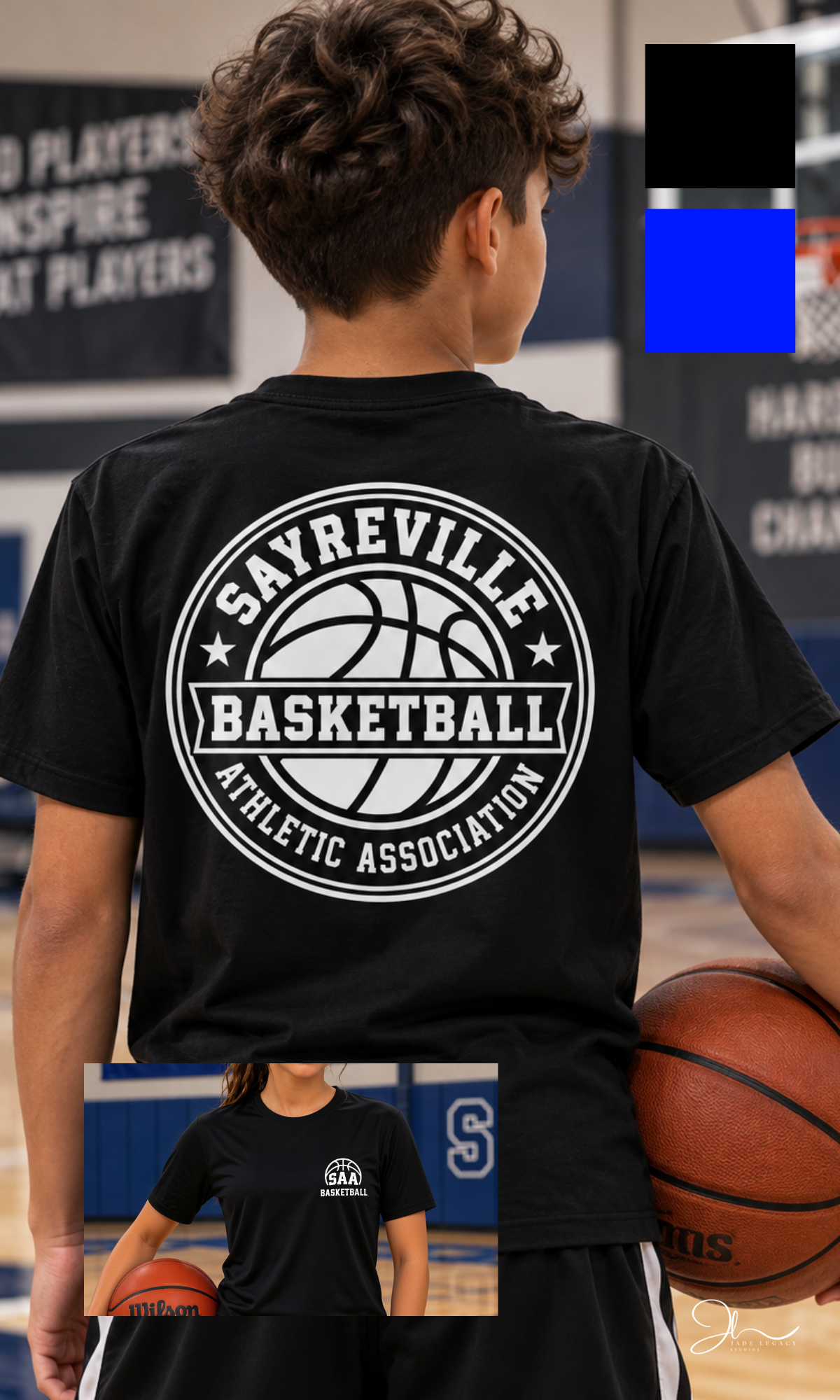 Sayreville AA Basketball Classic Crest Shirt