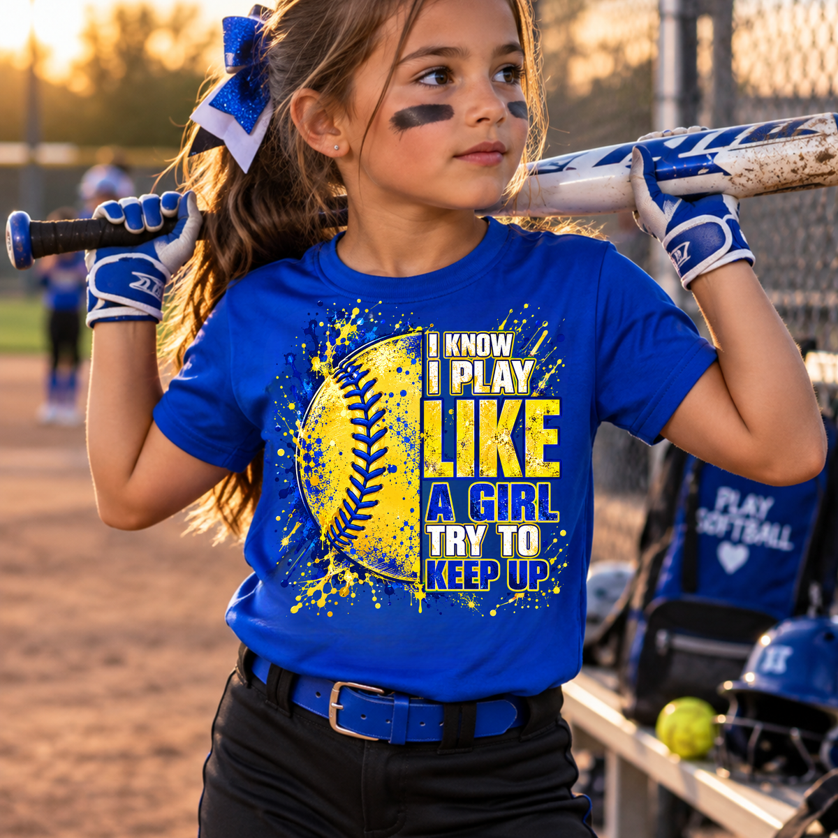I Know I Play Like a Girl Softball T-Shirt
