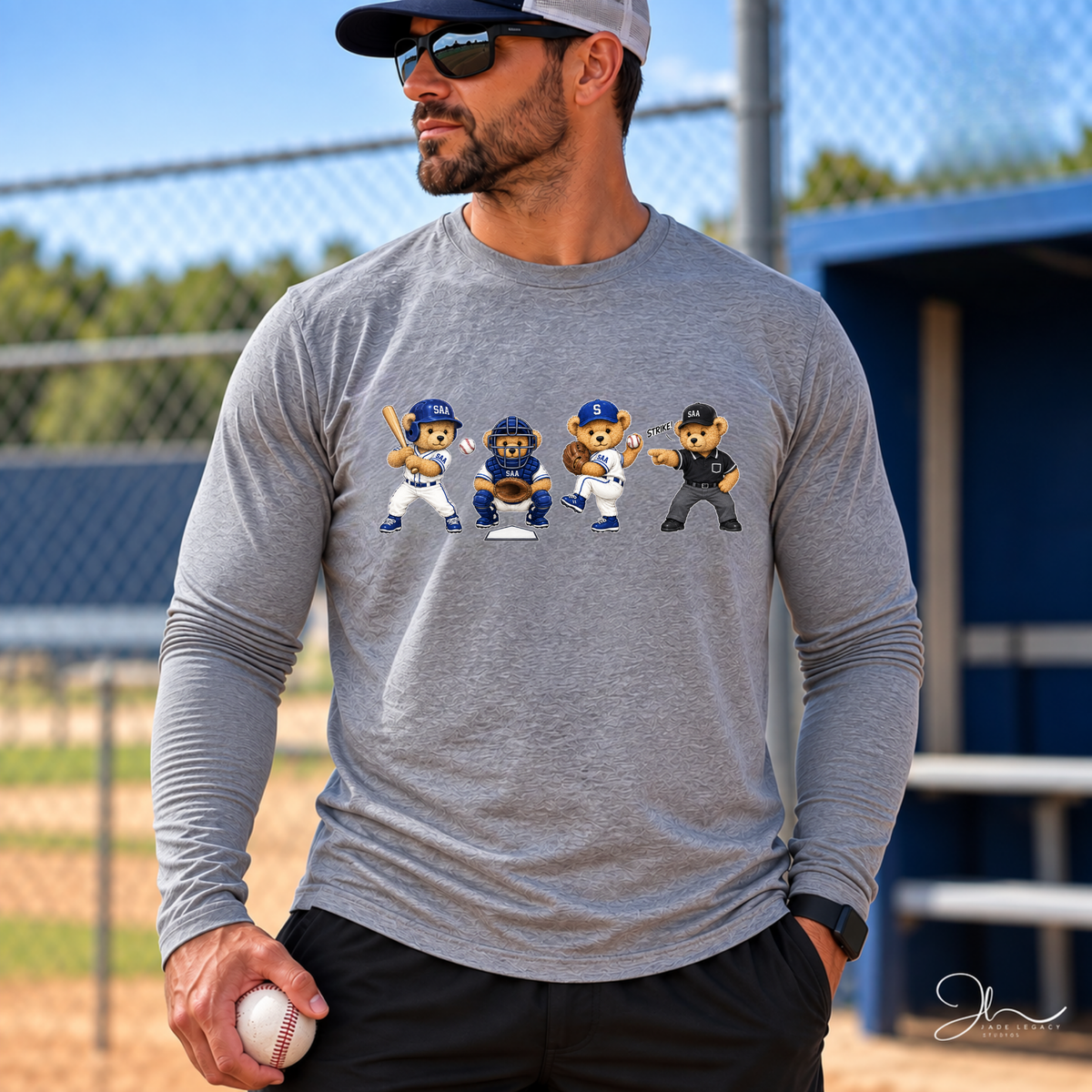 SAA Baseball Bear Long Sleeve Shirt